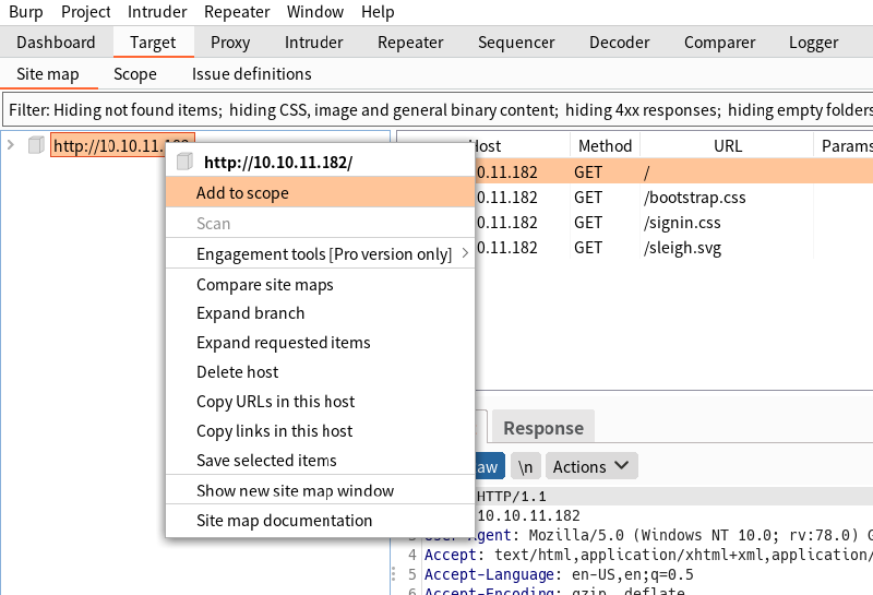 BurpSuite - Add to scope