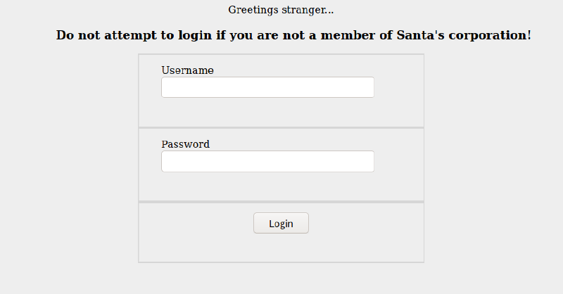 Santa’s Login Panel