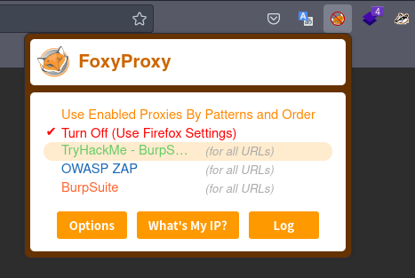 FoxyProxy Saved New Settings